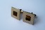 4357 c. 1960s classic Dante cross hatch gold tone cufflinks with center cat eye. Medium/large at ¾” square; Price: $35